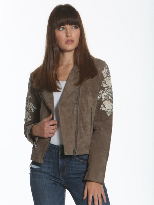 Moto Suede Jacket - Tetris Taupe