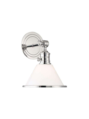 Garden City 1 Light Wall Sconce Polished Nickel