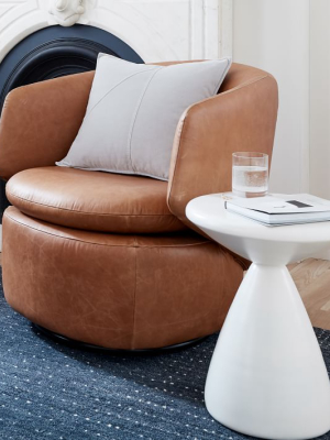 Crescent Leather Swivel Chair