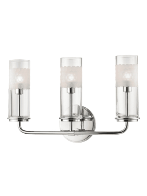 Wentworth 3 Light Wall Sconce Polished Nickel