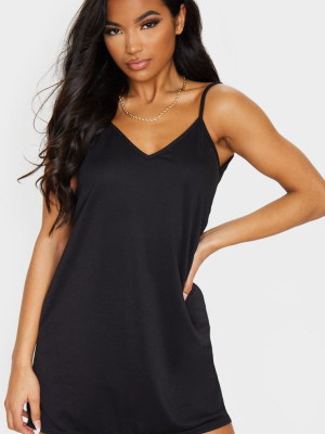 Black Strappy Detail Backless Cami Dress