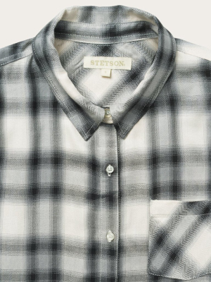 Smokey Ombre Plaid Rayon Twill Shirt