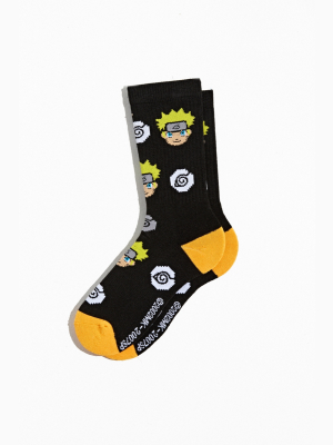 Naruto Allover Print Athletic Crew Sock