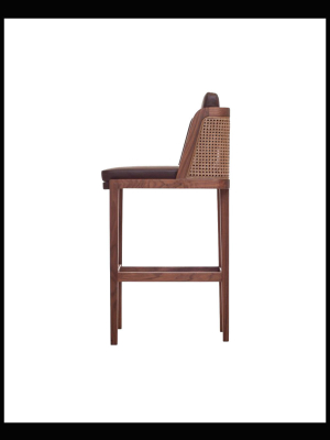 Throne Barstool With Rattan