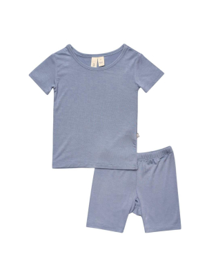 Short Sleeve Toddler Pajama Set In Slate