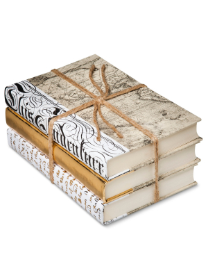 Gold Mix Decorative Book Set Of 3