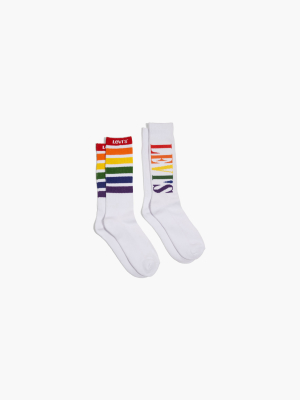Levi's® Pride Rainbow Stripe Crew Cut Socks (2 Pack)