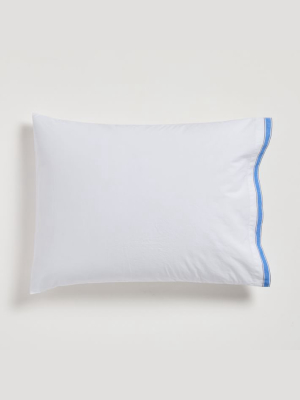 Organic Washed Cotton Percale Contrast Edge Pillowcases (set Of 2)