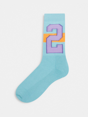 Asos Daysocial Sport Socks With A Number 2 Graphic