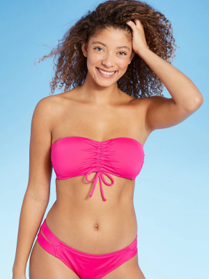 Women's Center Cinch Bandeau Bikini Top - Kona Sol™ Pink