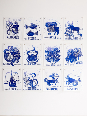 Graphic Zodiac Flag Tapestry