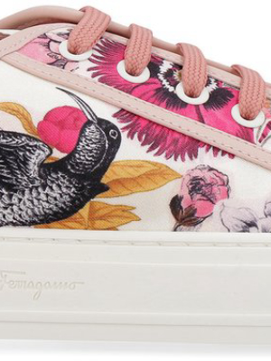 Salvatore Ferragamo Floral Printed Low-top Sneakers