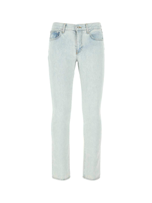 Off-white Diagonal Print Slim-fit Jeans