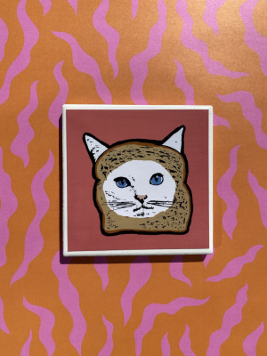 Bread Cat Pop Art Coaster