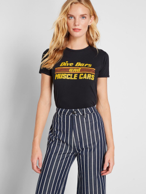 Dive Bars And Muscle Cars Graphic Tee