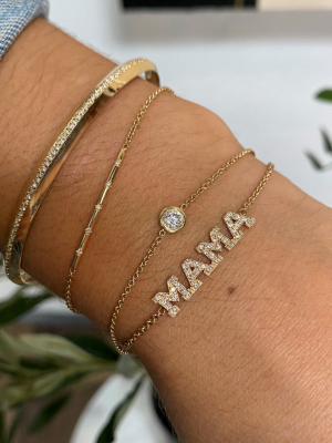 14k Pave Diamond Mama Bracelet