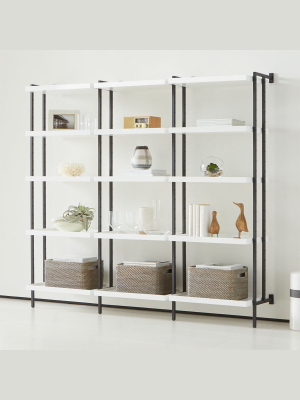 Flex Modular Triple 24" 5-shelf Bookcase