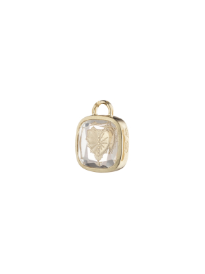 Square Gemstone Heart Pendant