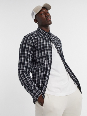 Only & Sons Brushed Check Shirt In Black