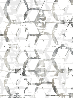 Augustine Distressed Geometric Wallpaper In Black From The Pacifica Collection By Brewster Home Fashions