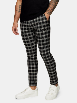 Black And White Check Super Skinny Pants