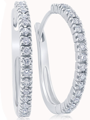 Pompeii3 1/2ct Diamond Hoops 10k White Gold