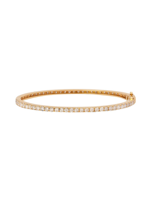 Essential Single Row Bangle - White Diamond