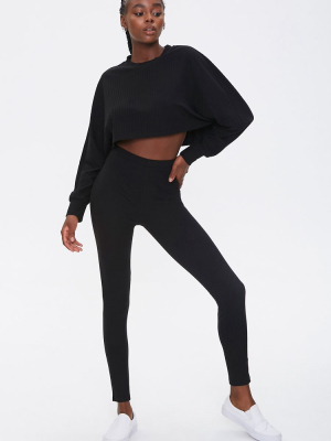 Ribbed Knit Top & Leggings Set