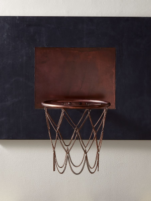 Navy Leather And Copper Basketball Hoop