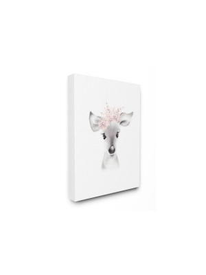 30"x1.5"x40" Sketched Fluffy Deer Flowers Xxl Stretched Canvas Wall Art - Stupell Industries