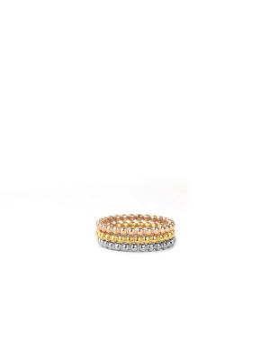 Mixed Metal Beaded Ring Set