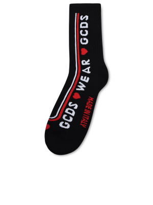 Gcds Slogan Intarsia Socks