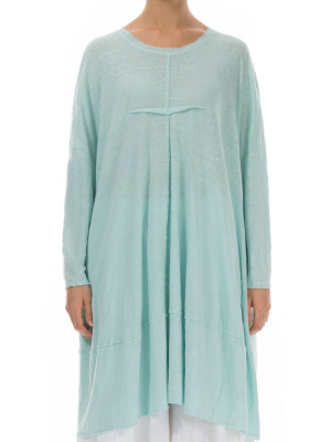 Loose Aqua Breeze Linen Tunic