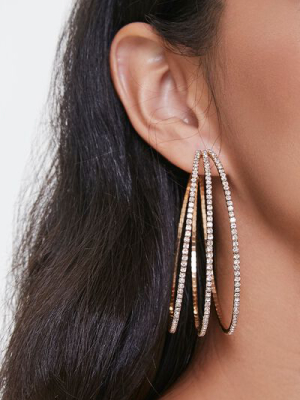 Triple-hoop Rhinestone Earrings