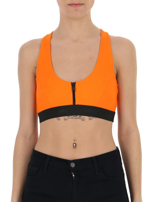 Heron Preston Front Zip Logo Sports Bra