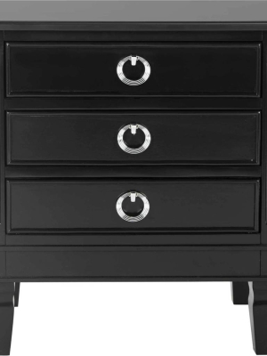 Kinsley Three Drawer Nightstand Black