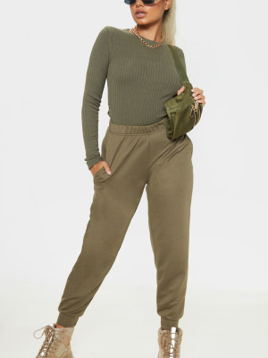 Petite Khaki Casual Joggers