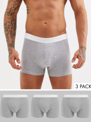 New Look 3 Pack Trunks In Gray