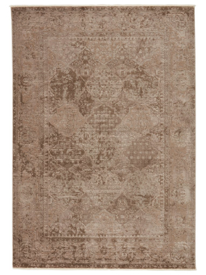 Jaipur Living Lourdes Trellis Tan/ Brown Area Rug (5'x7'6")