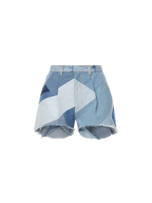 Reworked Diagonal Patchwork Shorts