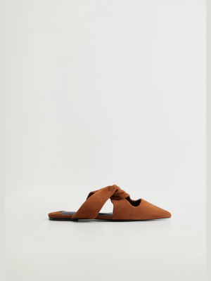 Leather Flat Ankle Mules
