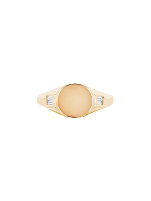Baguette Signet Ring - Yellow Gold