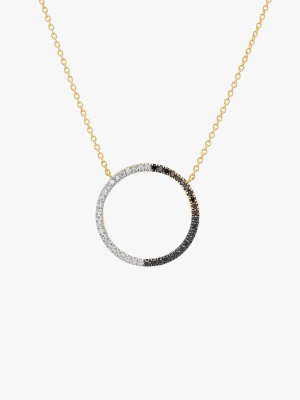 Black And White Diamond Circle Necklace