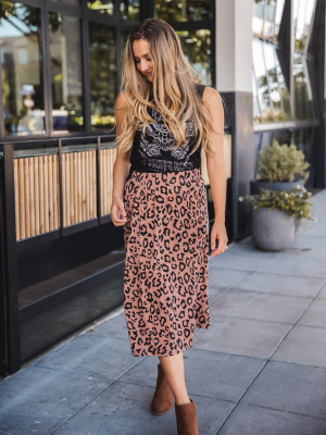 The Candace Skirt - Brown Leopard