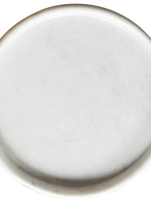 Round Tray In White Stone In Various Sizes