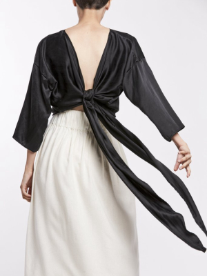 Wrap Top In Silk Charmeuse
