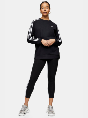 Black Three Stripe Leggings By Adidas