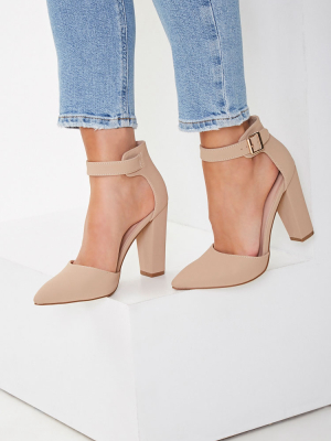 Faux Nubuck Block Heels