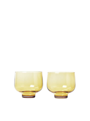 Flow Glassware (set Of 2) - Short Gold