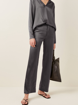 Benjamin Silk Straight-leg Pants